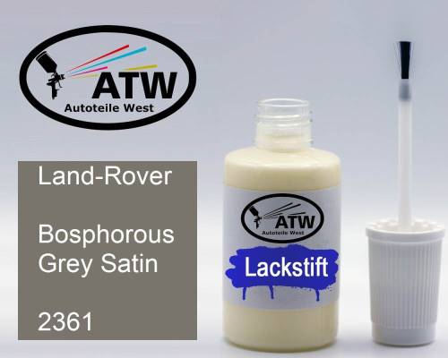 Land-Rover, Bosphorous Grey Satin, 2361: 20ml Lackstift, von ATW Autoteile West.